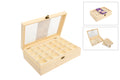 Caja de madera con 24 divisorios  30x20x8