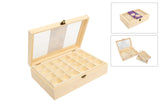 Caja de madera con 24 divisorios  30x20x8