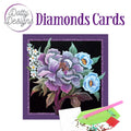 Kit Tarjeta Con Diamantes Peonia Morada