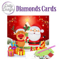 Kit Tarjeta Con Diamantes Ciervo Y Papá Noel