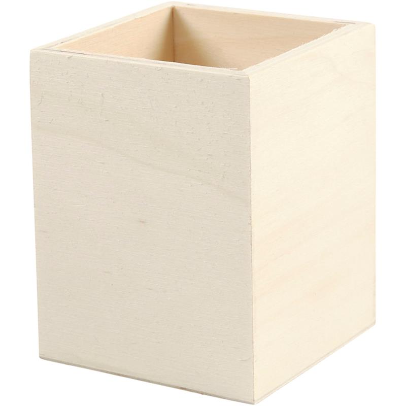 Portalápices Madera Cuadrado