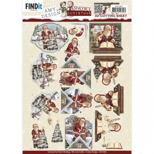 Hoja 3D Papá Noel Navidad