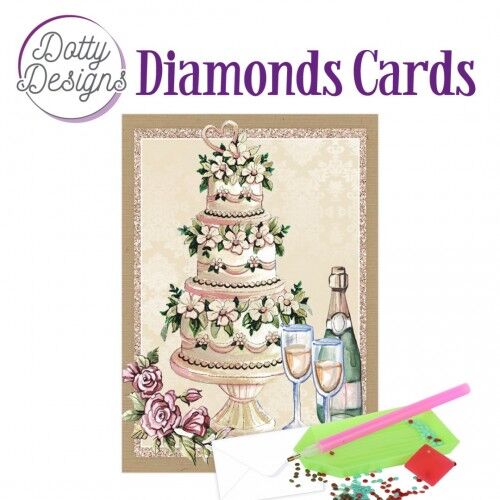 Kit Tarjeta Con Diamantes Pastel Boda
