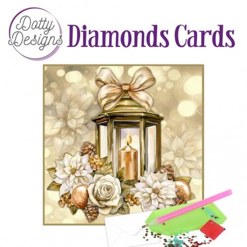 Kit Tarjeta Con Diamantes Linterna Navideña
