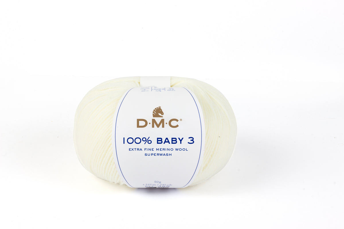 Lana Merina DMC 100% Baby 3  01 crudo