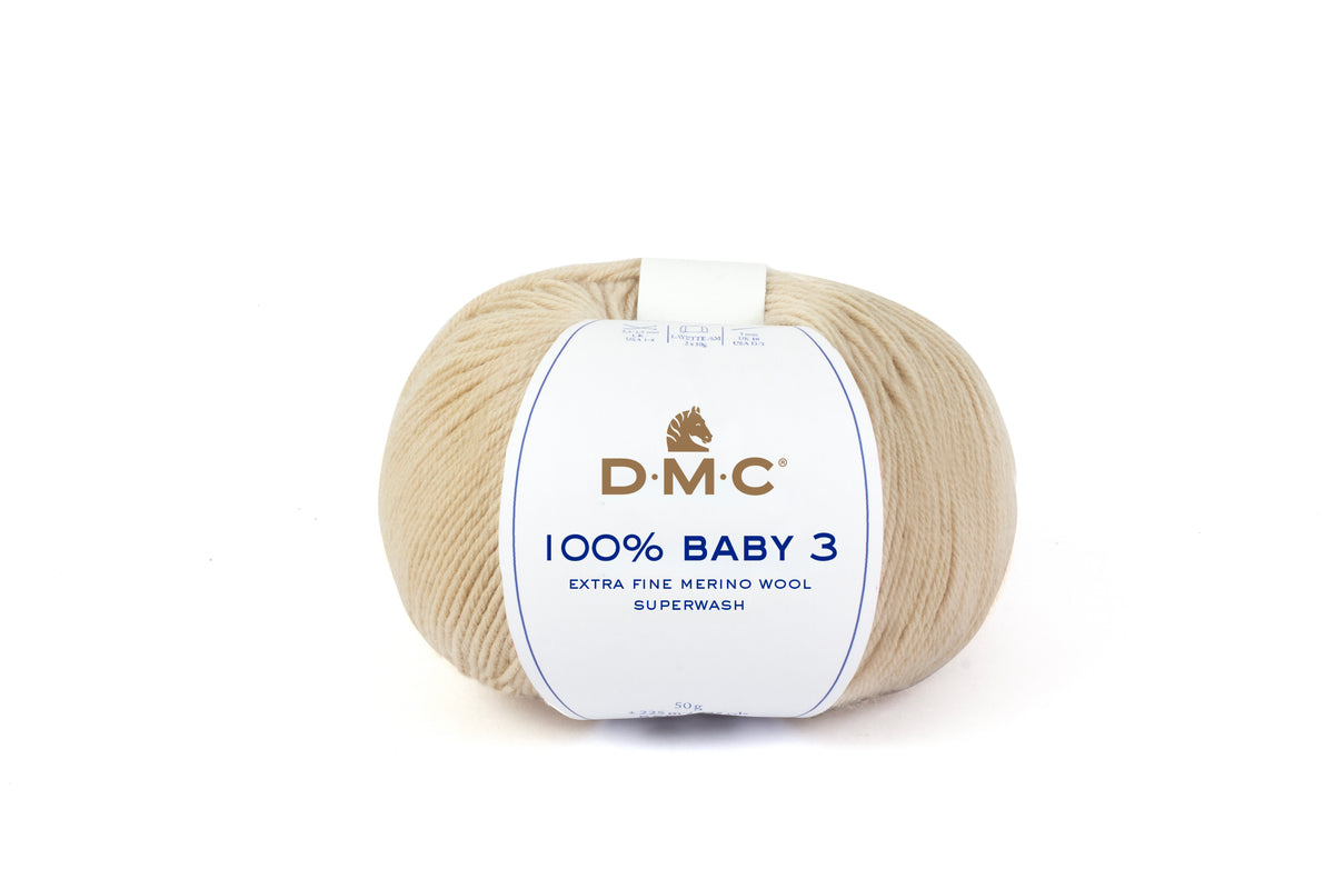 Lana Merina DMC 100% Baby 3  11 beige perla