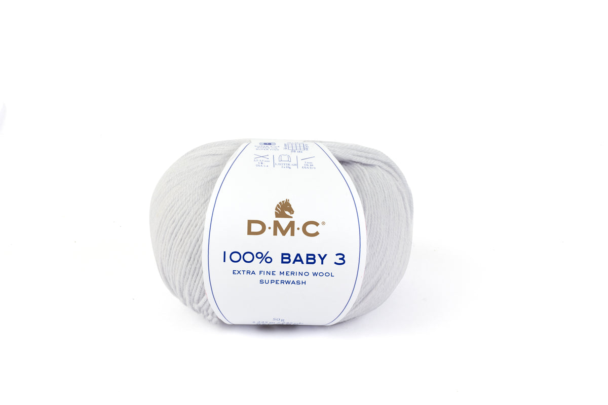 Lana Merina DMC 100% Baby  121 gris perla claro