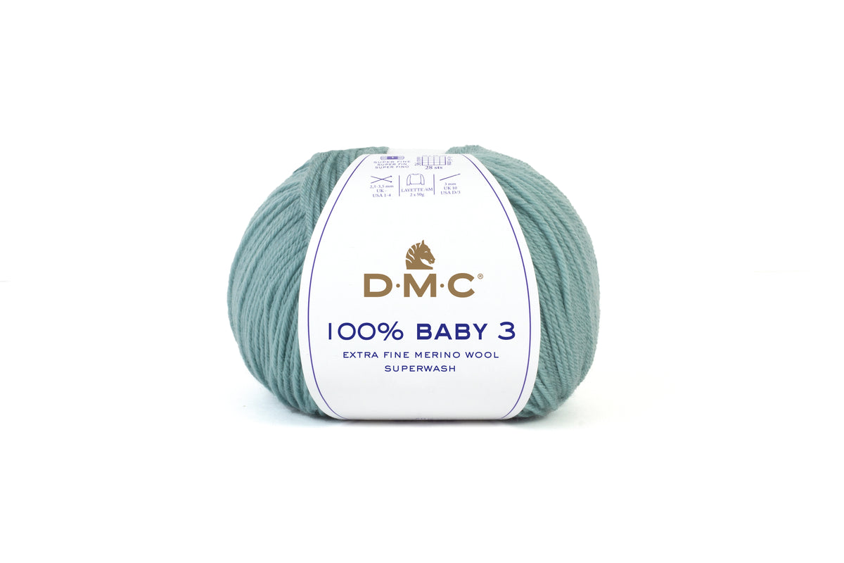 Lana Merina DMC 100% Baby 3  132 verde salvia