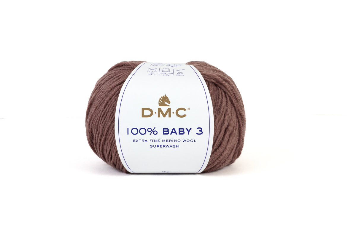 Lana Merina DMC 100% Baby 3  133  marrón chocolate