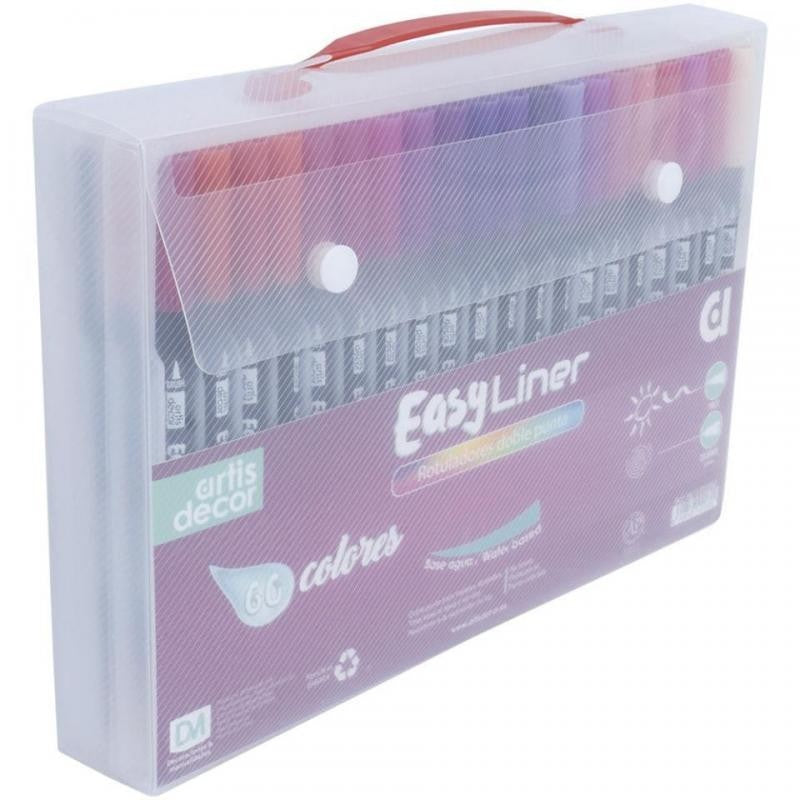 Set 60 Rotuladores al agua Easy Liner Doble Punta (pincel y calibrado)