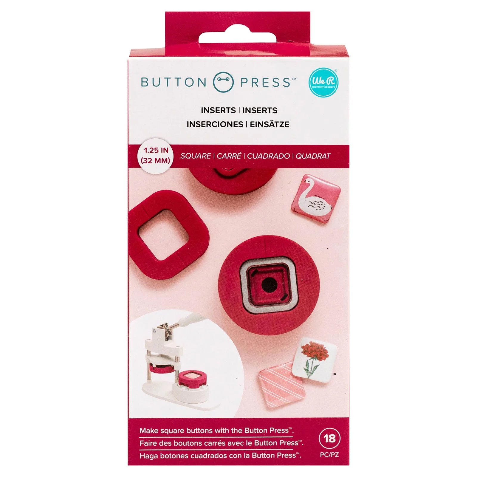 inserciónes botón Press en forma cuadrado