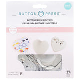 Piezas para chapas tamaño 58mm 9 unidades 27 piezas forma de corazón