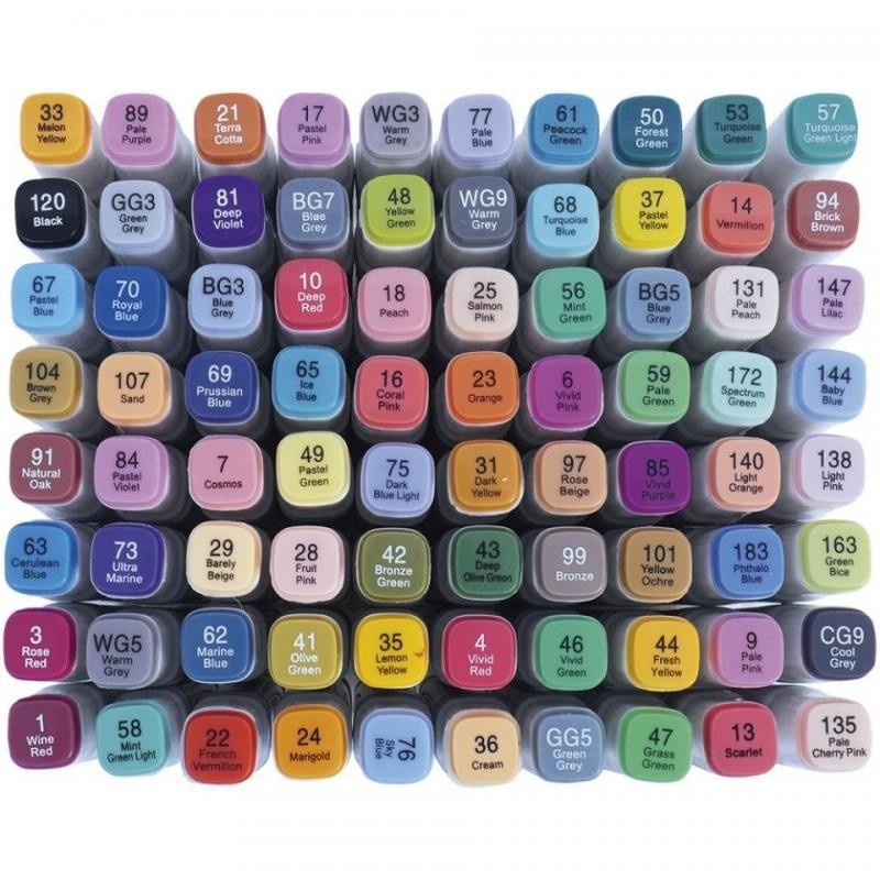 Set 80  Rotuladores Art Flow cpn base Alcohol maletin plastico (bisel 6mm/fino 1mm