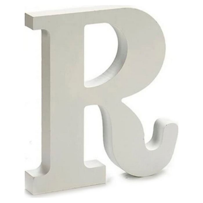 Letra R Madera Blanca 11 Cm