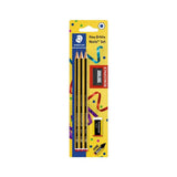 Set de 3 lápices Staedler hb2 con goma  y sacapuntas
