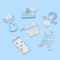 Pack Siluetas Madera Bebé Azul.