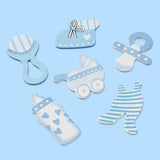 Pack Siluetas Madera Bebé Azul.