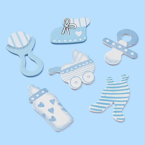 Pack Siluetas Madera Bebé Azul.