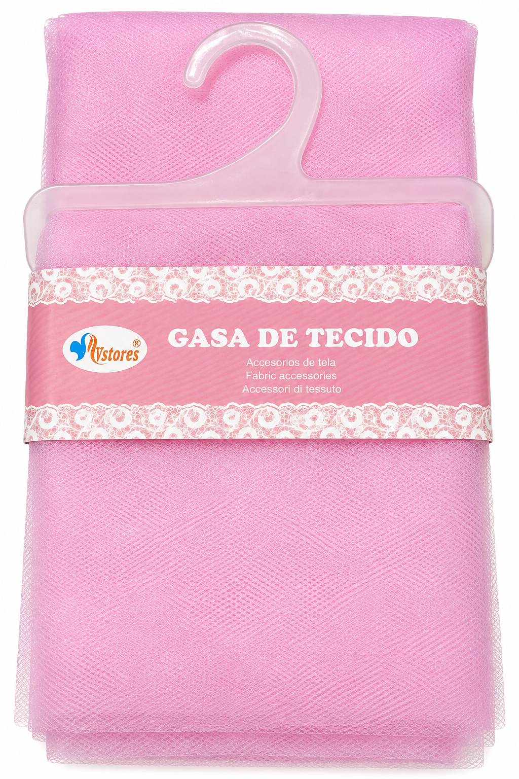 Tul gasa chiflón de decoración 2M x 1,6M Rosa