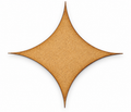 Estrella de cuatro puntas en madera DM 8x8 cm.