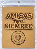 Amigas para siempre madera 1,5 cm altura letra