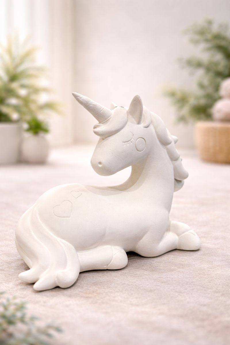 Figura de escayola Unicornio corazón 14*17