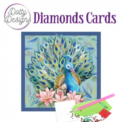 Kit Tarjeta Con Diamantes Pavo Real