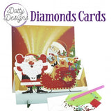 Kit Tarjeta Con Diamantes Papá Noel Con Trineo