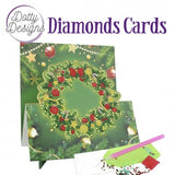 Kit Tarjeta Con Diamantes Corona de Navidad