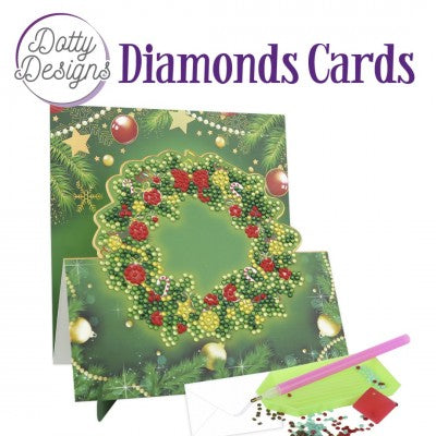 Kit Tarjeta Con Diamantes Corona de Navidad
