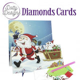 Kit Tarjeta Con Diamantes Papá Noel