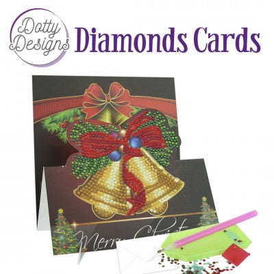 Kit Tarjeta Con Diamantes Campanas De Navidad