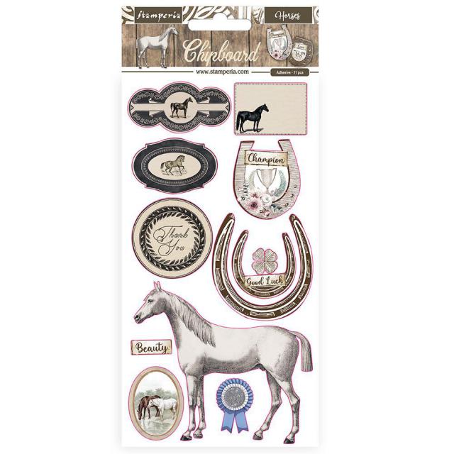 Chipboard Romantic Horses