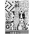 Papel de arroz A4 Furry Friends impression de un solo color perro