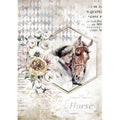Papel De Arroz Romantic Horses Mujer Marco Din-A4