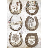 Papel De Arroz Romantic Horses Herradura Din-A4