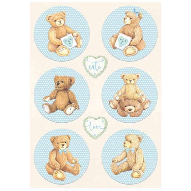 Papel De Arroz Daydream Círculos Oso Azul Din-A4
