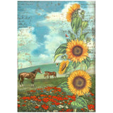 Papel De Arroz Sunflower Art Caballos Din-A4