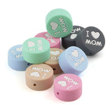 Cuenta Silicona Chupetero I Love Mum Gris