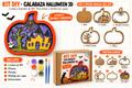 Kit DIY Calabaza Halloween 3D de DM con Pinturas y Pinceles