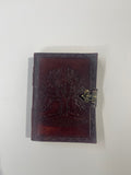 Libro De Piel Color Marron Con Relieve Arbol