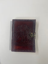 Libro De Piel Color Marron Con Relieve Arbol