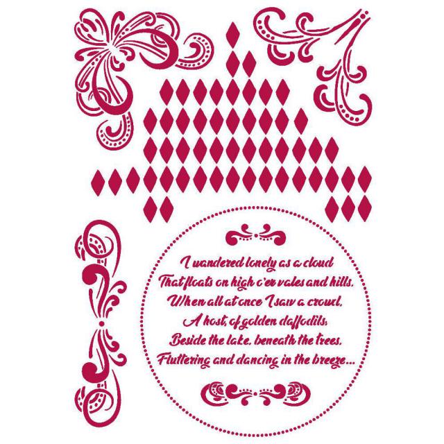 Stencil Romantic Thread Angulos 21x30
