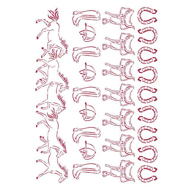 Stencil Romantic Horses Caballos Corredores 21X30