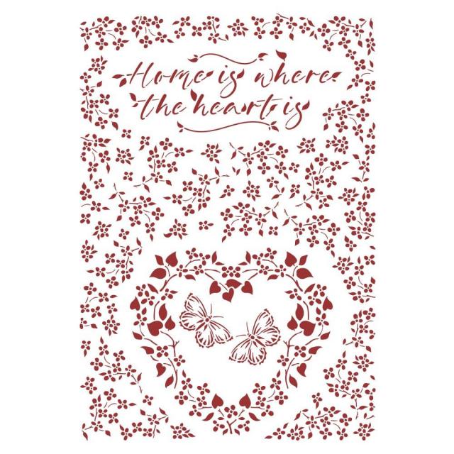 Stencil Provence The Heart Is 21X30
