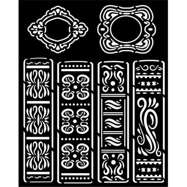 Stencil Vintage Library Libros 20x25