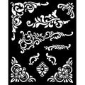 Stencil Vintage Library Esquinas Y Adornos 20x25