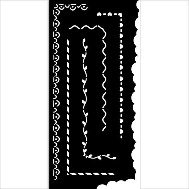 Stencil Create Happiness 12X25 Borde 1