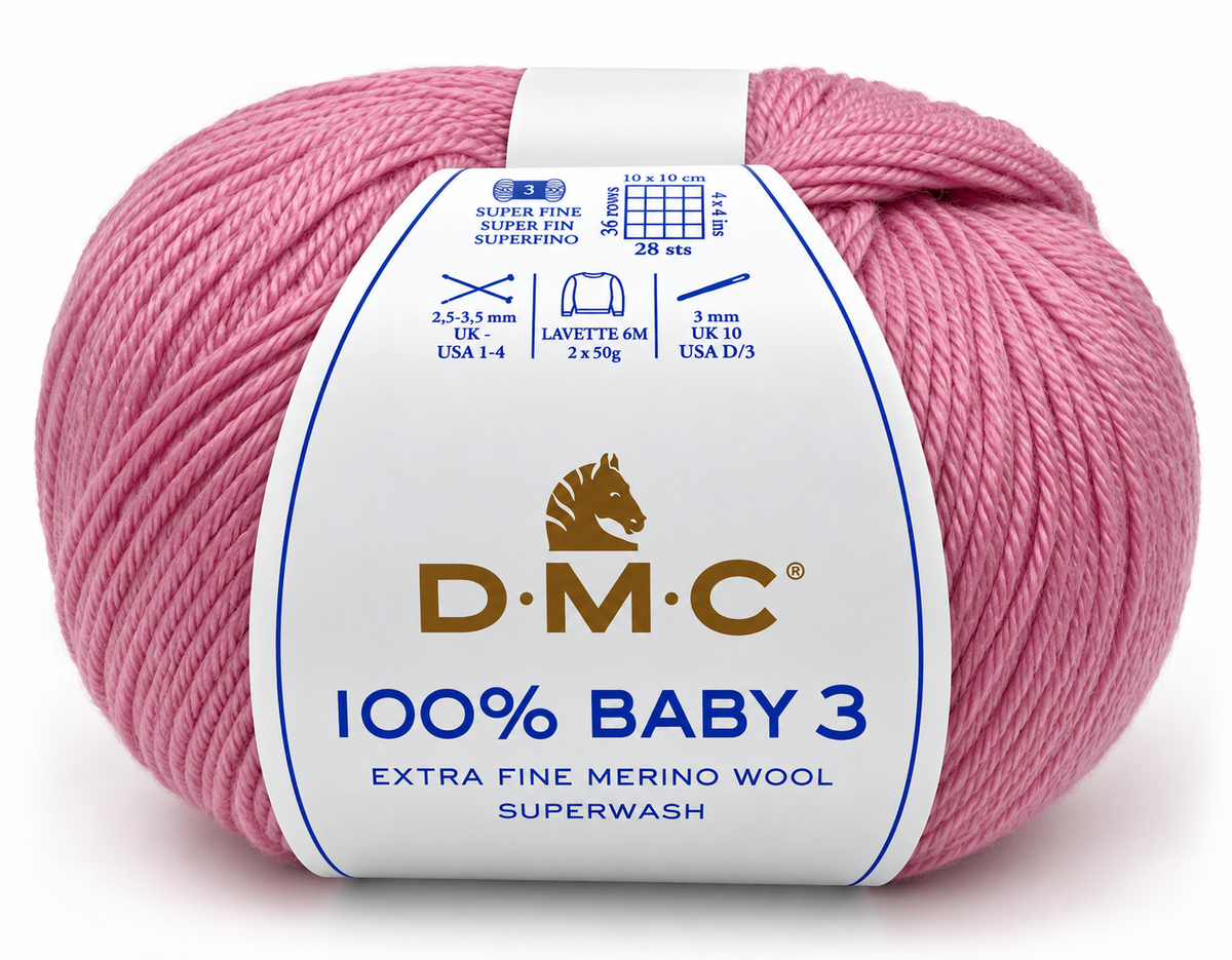 Lana Merina DMC 100% Baby 3  421 rosa empolvado