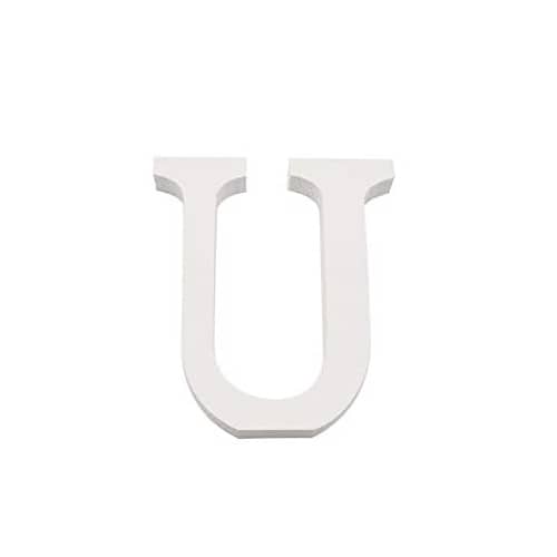 Letra U Madera Blanca 11 Cm